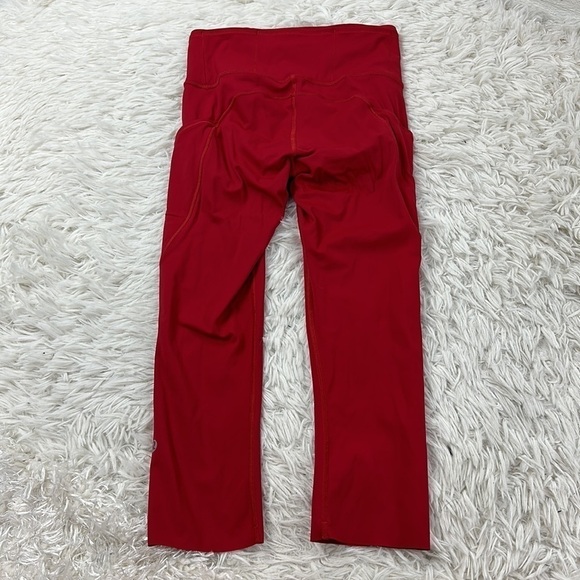 Lululemon Fast and Free Crop II 19" *Non-Reflective Dark Red - Picture 5 of 7